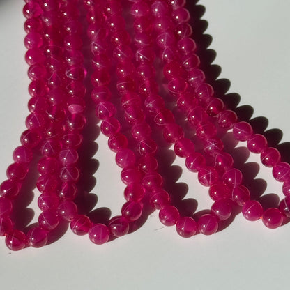 Synthetic Star Ruby Polished Round Gemstone Beads - (AAAA Quality)