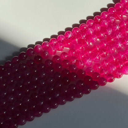 Synthetic Star Ruby Polished Round Gemstone Beads - (AAAA Quality)