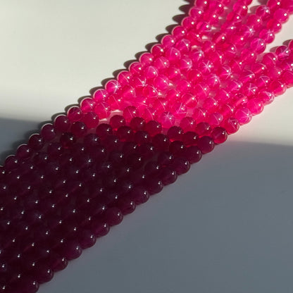 Synthetic Star Ruby Polished Round Gemstone Beads - (AAAA Quality)