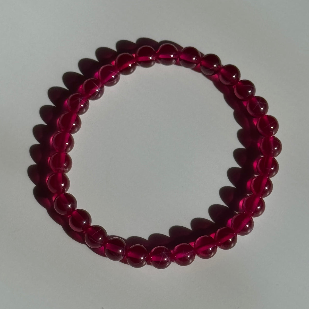 Synthetic Star Ruby Round Shaped Bracelet – Natural Gemstone Jewelry - (AAAAA Quality)