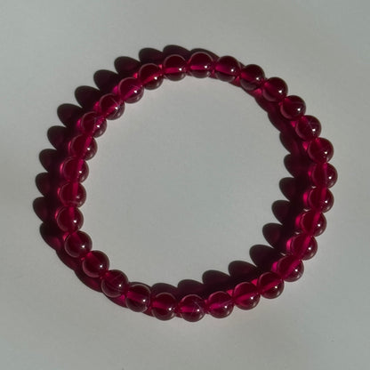 Synthetic Star Ruby Round Shaped Bracelet – Natural Gemstone Jewelry - (AAAAA Quality)