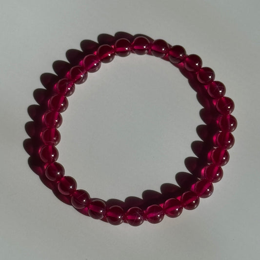 Synthetic Star Ruby Round Shaped Bracelet – Natural Gemstone Jewelry - (AAAAA Quality)