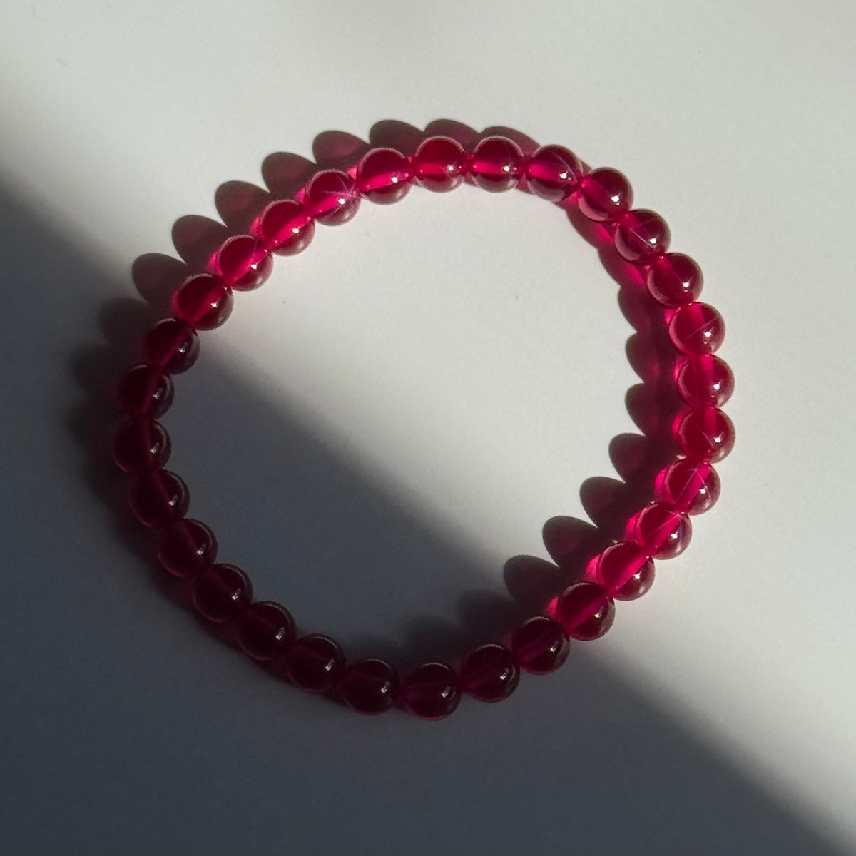 Synthetic Star Ruby Round Shaped Bracelet – Natural Gemstone Jewelry - (AAAAA Quality)
