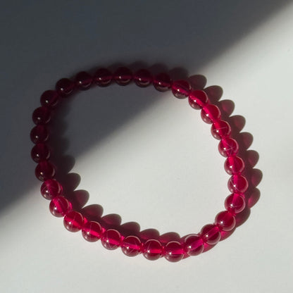 Synthetic Star Ruby Round Shaped Bracelet – Natural Gemstone Jewelry - (AAAAA Quality)