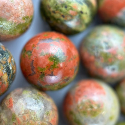 Unakite Beads - Polished Round Beads