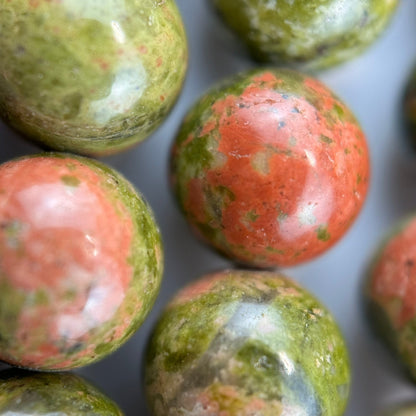 Unakite Beads - Polished Round Beads