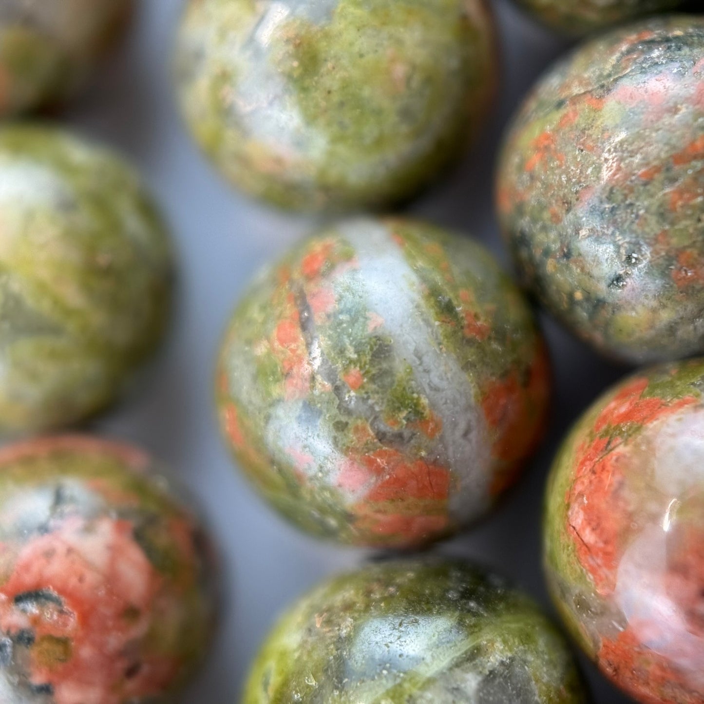 Unakite Beads - Polished Round Beads