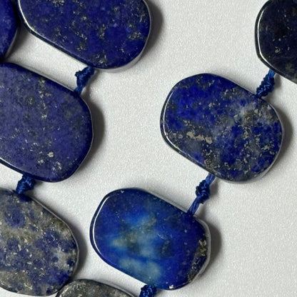 Lapis Lazuli Side Drill Freeform Natural Navy Blue Gemstone Beads (AB Quality)