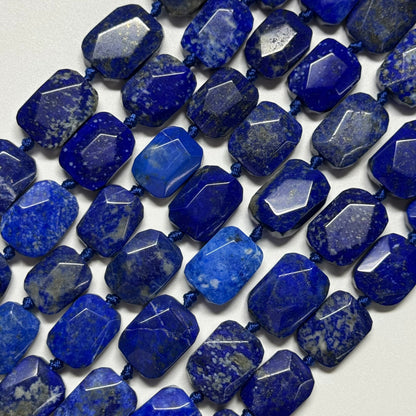 Lapis Lazuli Faceted Cusion-Cut Natural Navy Blue Gemstone (A Quality)