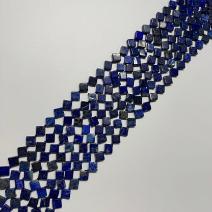 Lapis Lazuli Diamond-Cut Natural Navy Blue Gemstone Beads (A Quality)