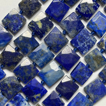Lapis Lazuli Square Faceted Natural Navy Blue Gemstone (A Quality)