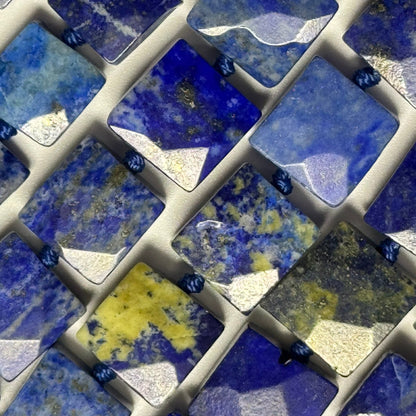 Lapis Lazuli Square Faceted Natural Navy Blue Gemstone (A Quality)