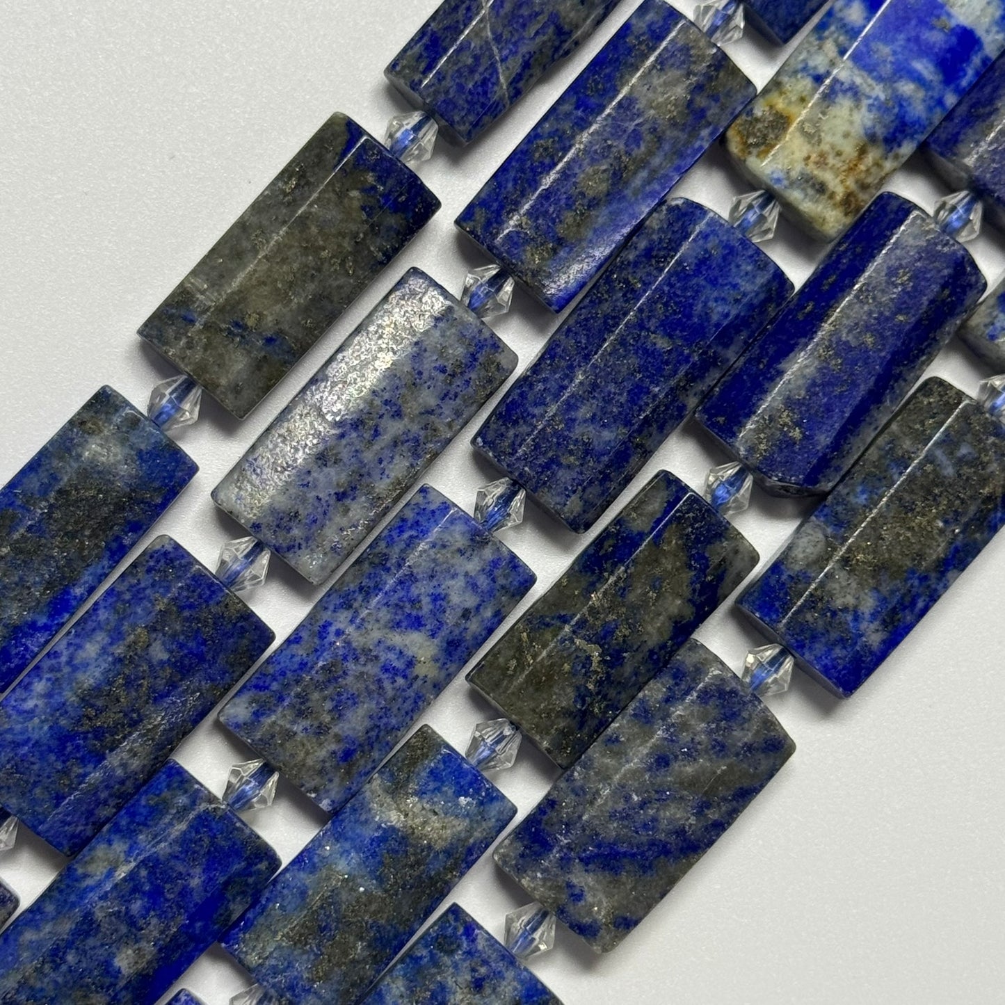 Faceted Rectangular Lapis Lazuli Beads – Natural Blue Gemstone