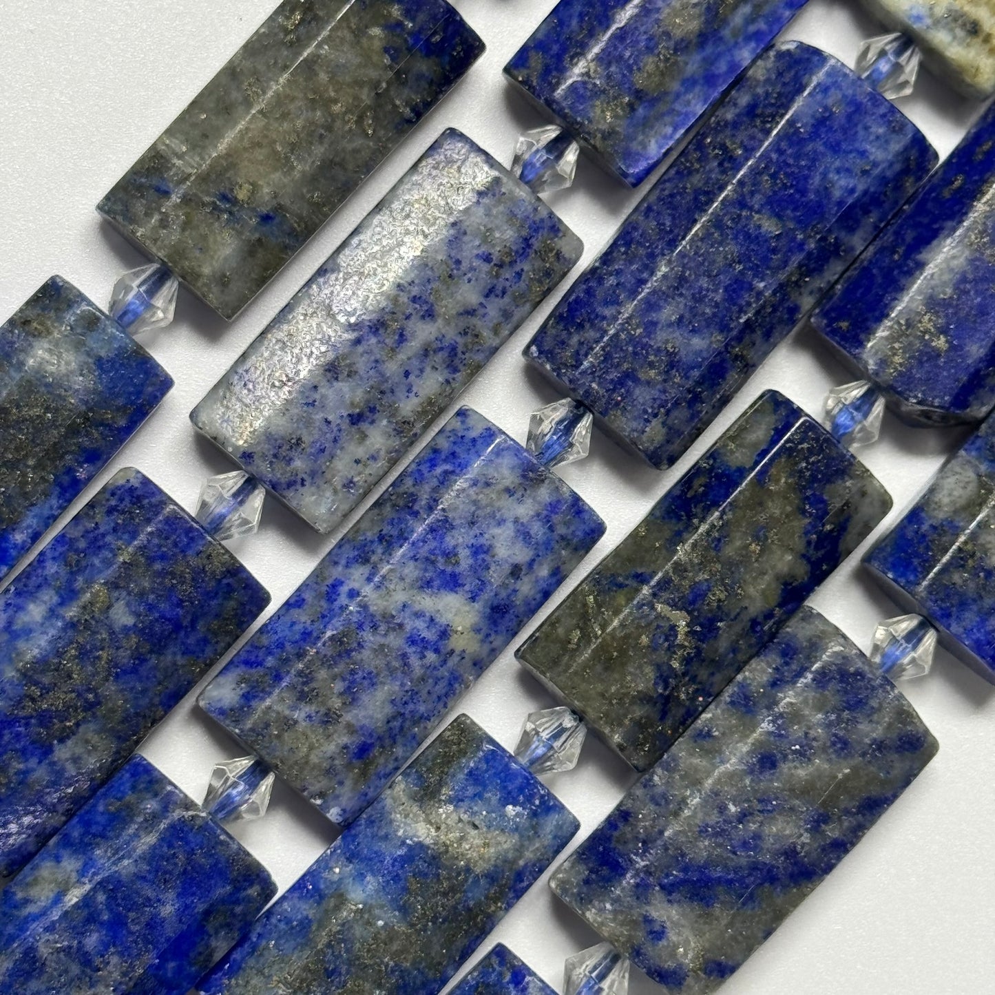 Faceted Rectangular Lapis Lazuli Beads – Natural Blue Gemstone