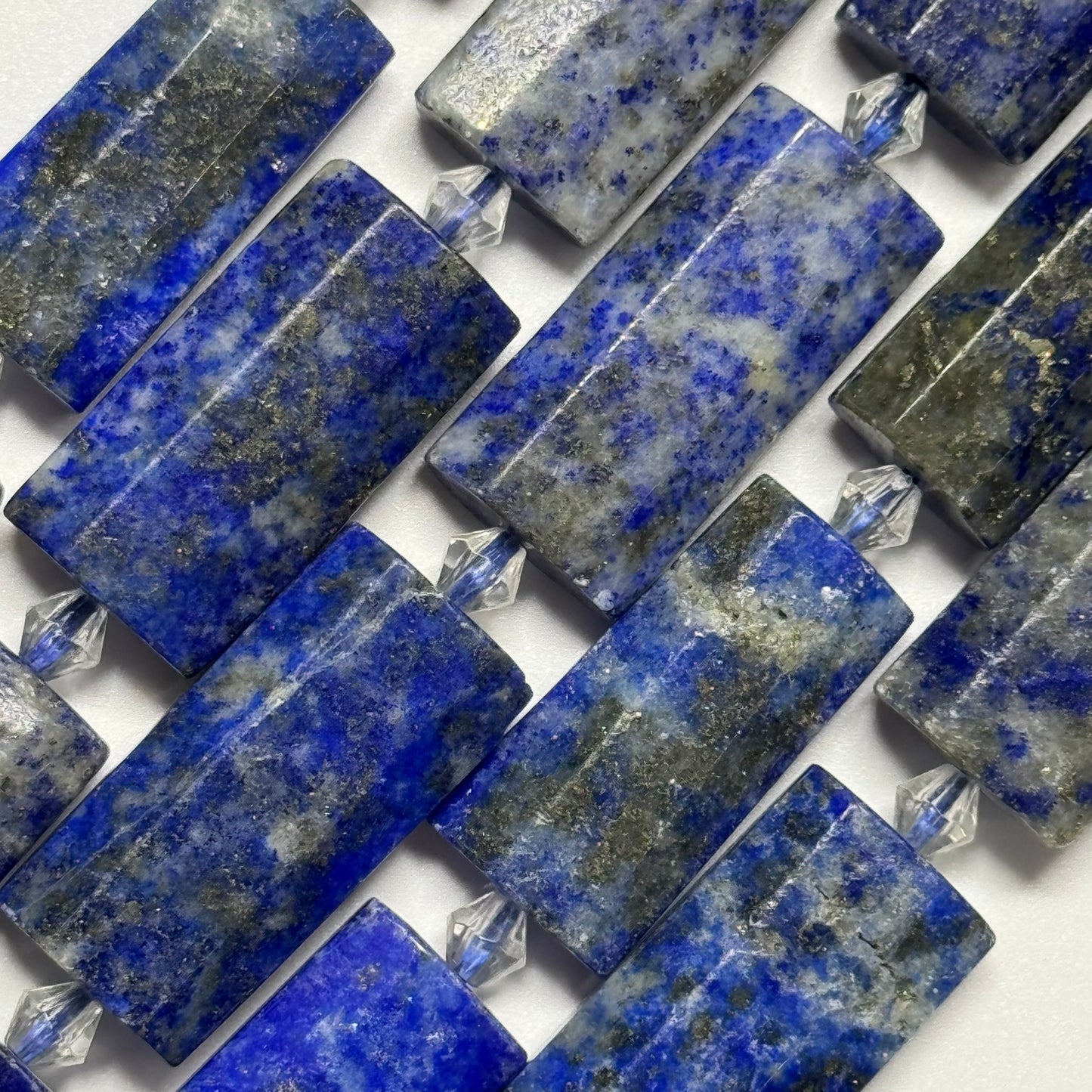 Faceted Rectangular Lapis Lazuli Beads – Natural Blue Gemstone