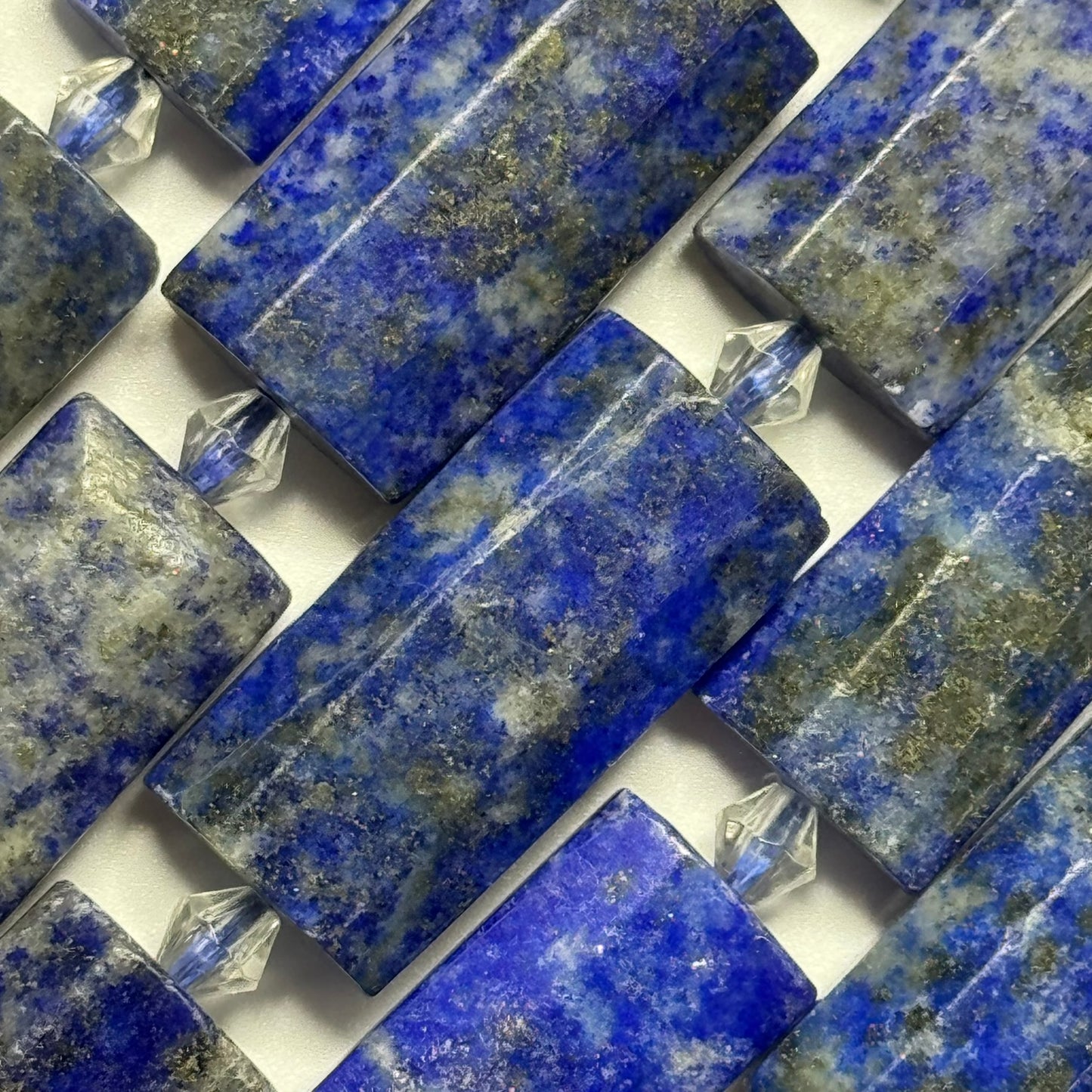 Faceted Rectangular Lapis Lazuli Beads – Natural Blue Gemstone