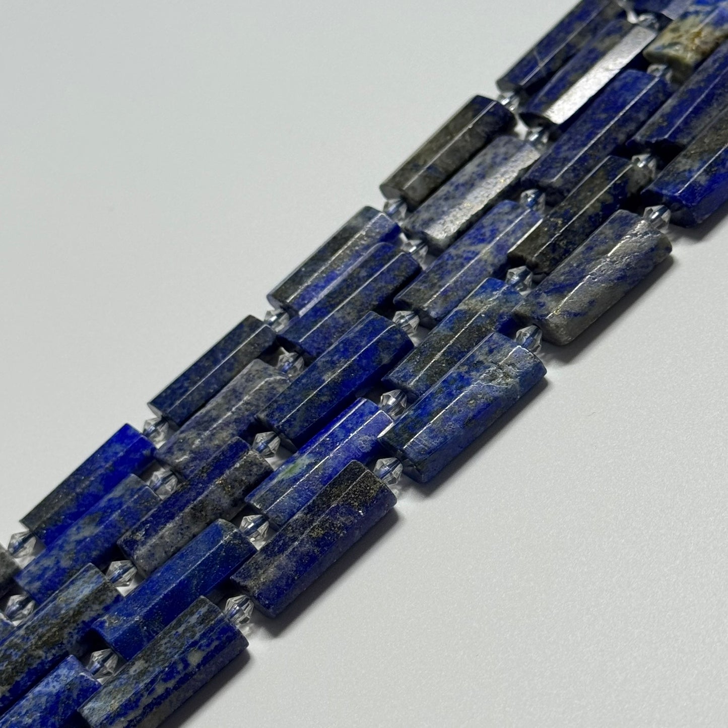 Faceted Rectangular Lapis Lazuli Beads – Natural Blue Gemstone