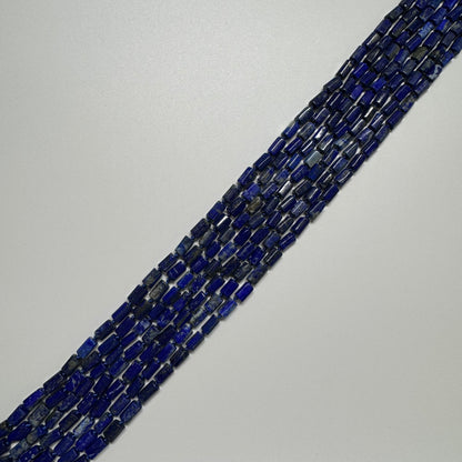 Lapis Lazuli Faceted Tube Natural Navy Blue Gemstone