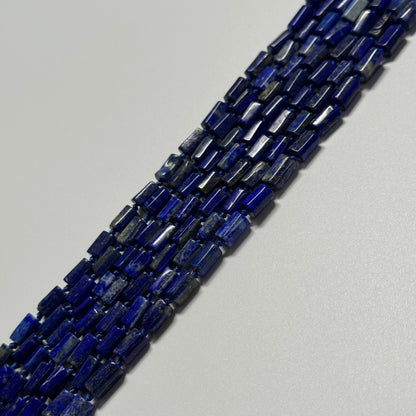 Lapis Lazuli Faceted Tube Natural Navy Blue Gemstone