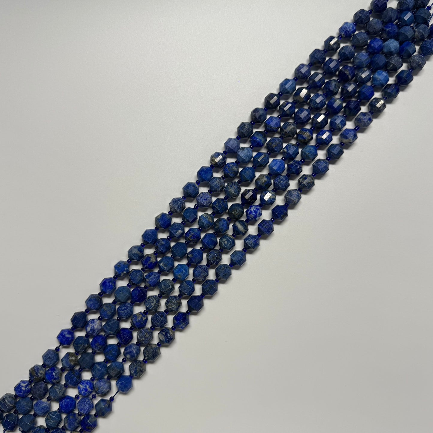 Dodecahedron Lapis Lazuli Beads – Natural Blue Gemstone