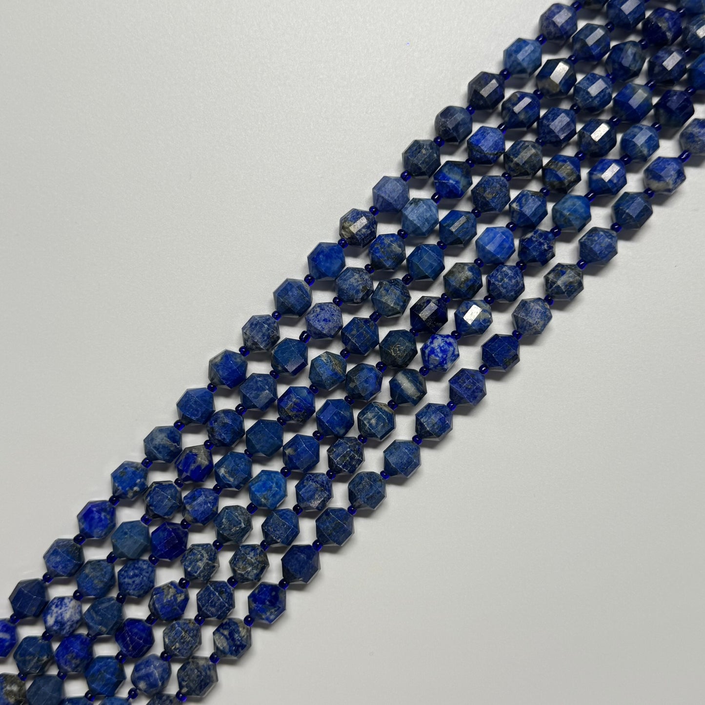 Dodecahedron Lapis Lazuli Beads – Natural Blue Gemstone