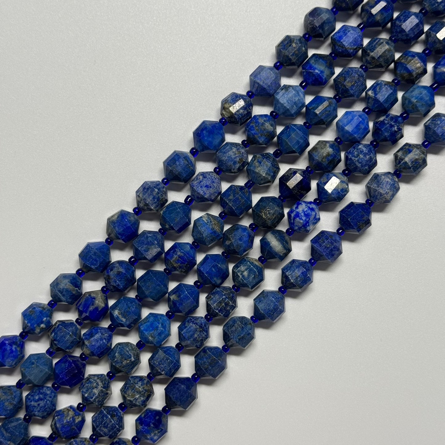 Dodecahedron Lapis Lazuli Beads – Natural Blue Gemstone