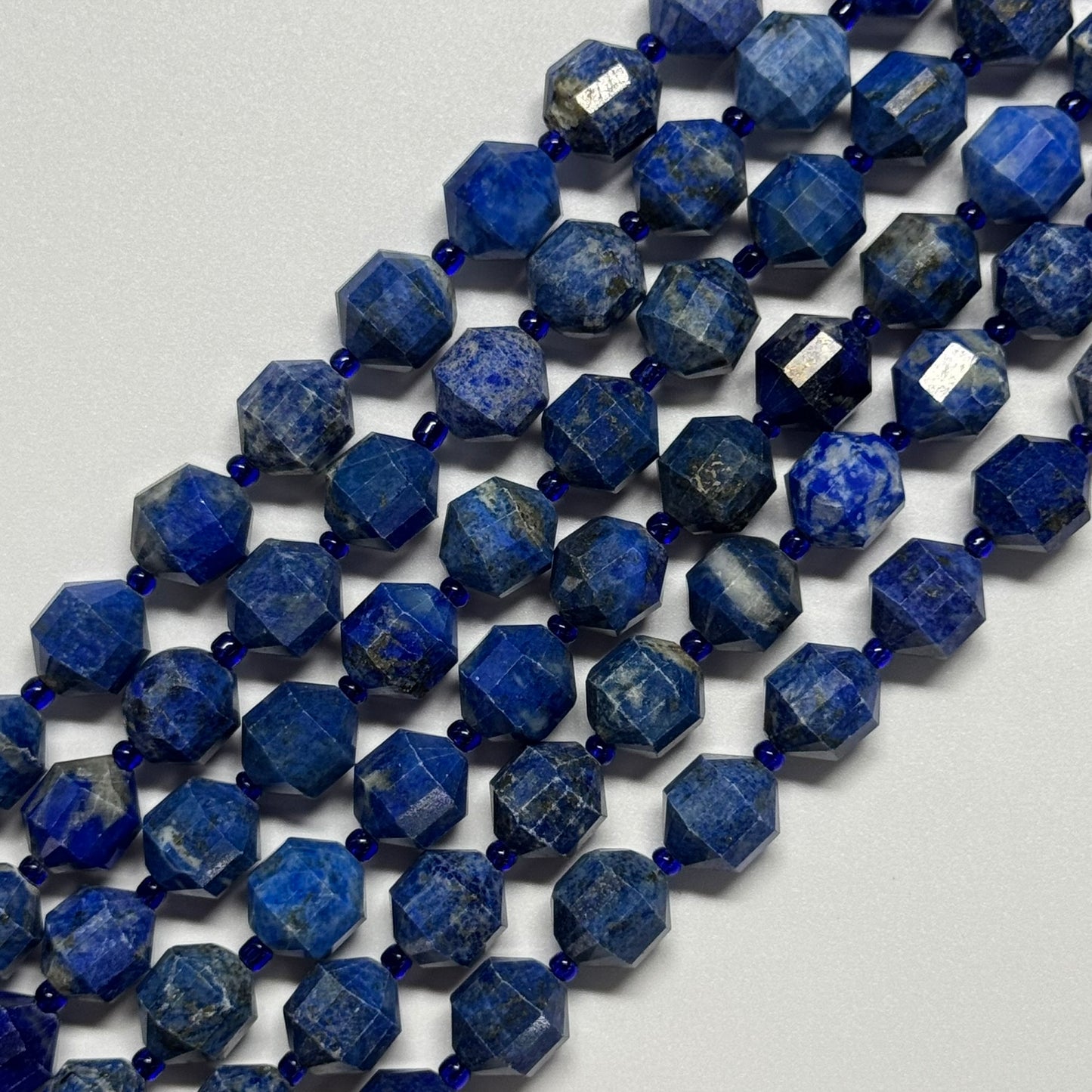 Dodecahedron Lapis Lazuli Beads – Natural Blue Gemstone