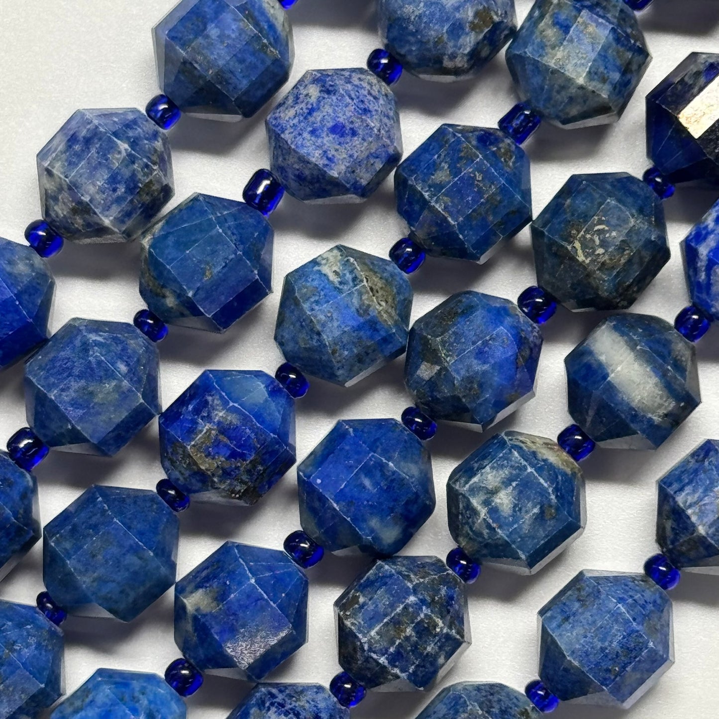 Dodecahedron Lapis Lazuli Beads – Natural Blue Gemstone