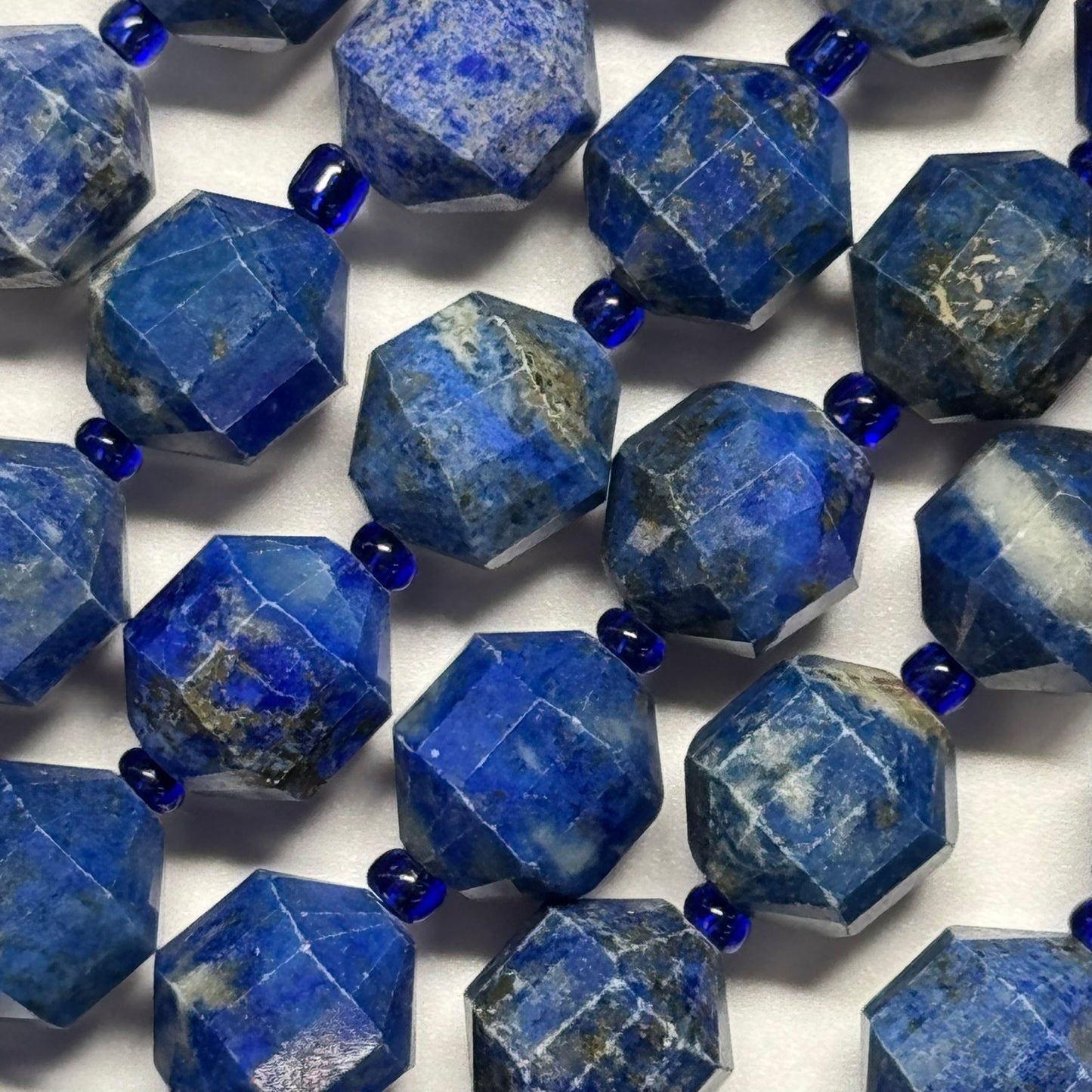 Dodecahedron Lapis Lazuli Beads – Natural Blue Gemstone