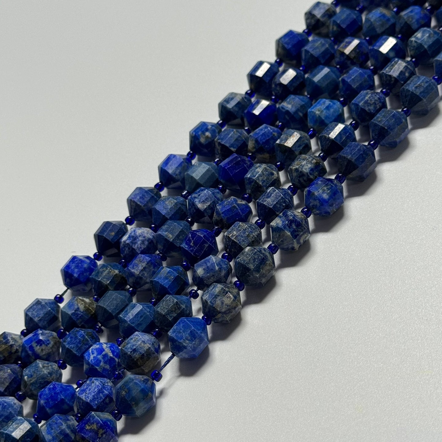 Dodecahedron Lapis Lazuli Beads – Natural Blue Gemstone