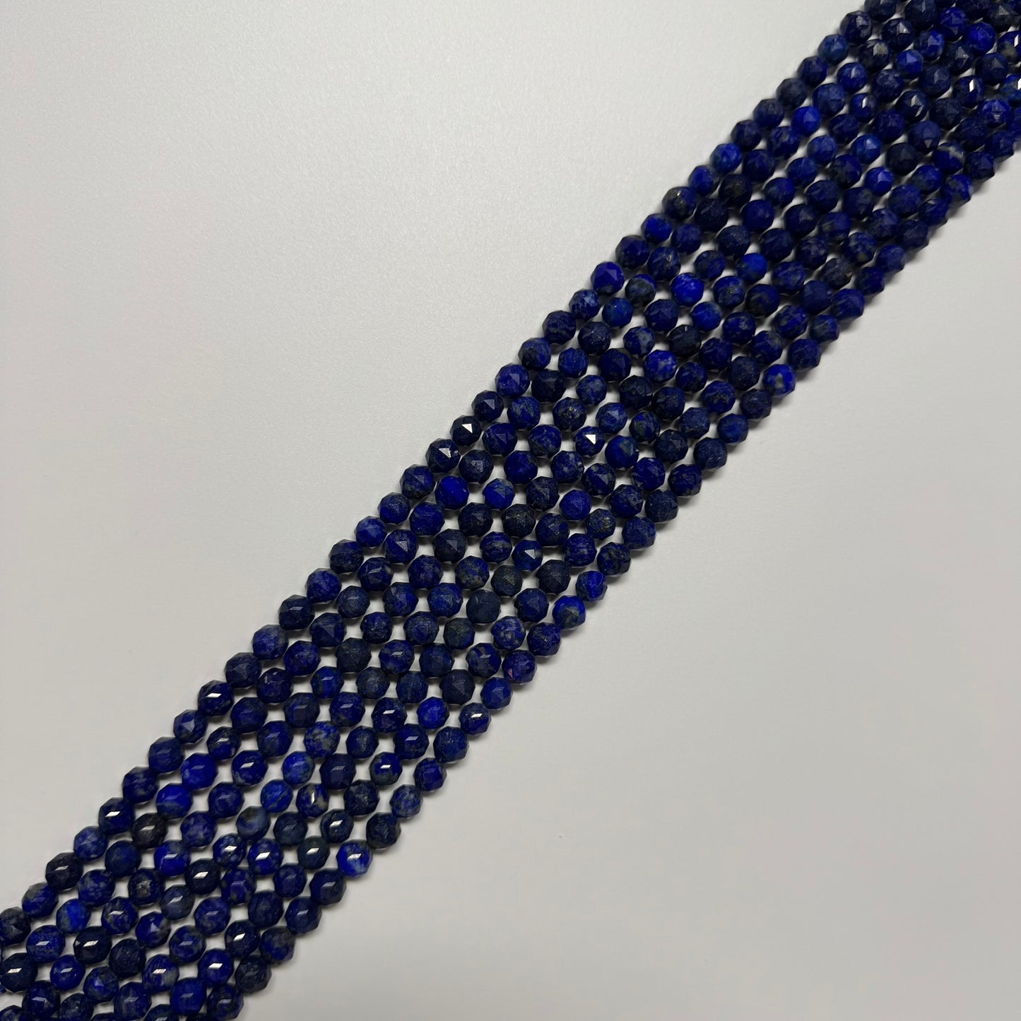 Faceted Diamond-Cut Lapis Lazuli Beads – Natural Blue Gemstone