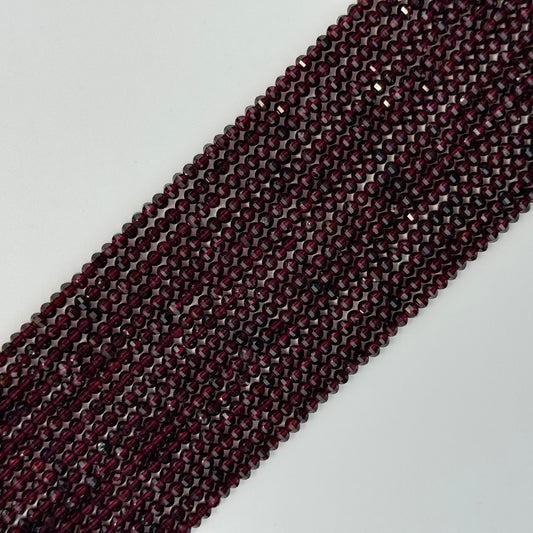 Grape Garnet Faceted Rondelle Beads - Single Cut Rondelle