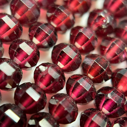 Rhodolite Garnet Beads - Faceted Garnet Beads - Rondelle Shape