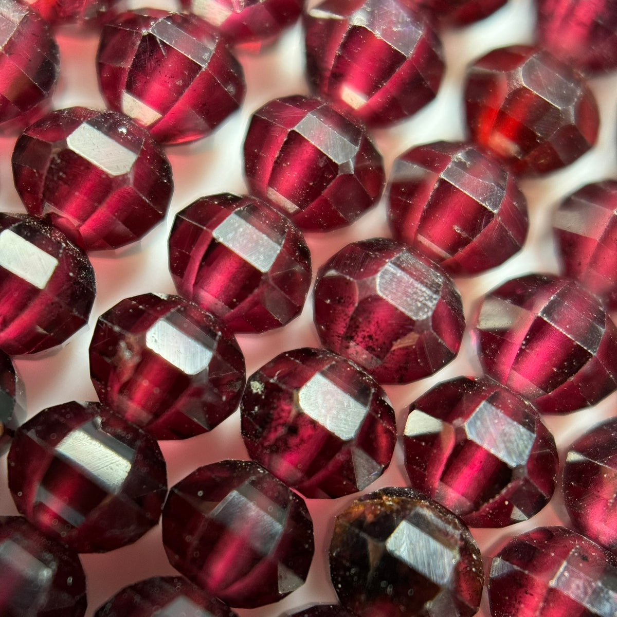 Rhodolite Garnet Beads - Faceted Garnet Beads - Rondelle Shape
