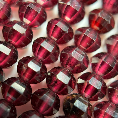 Rhodolite Garnet Beads - Faceted Garnet Beads - Rondelle Shape