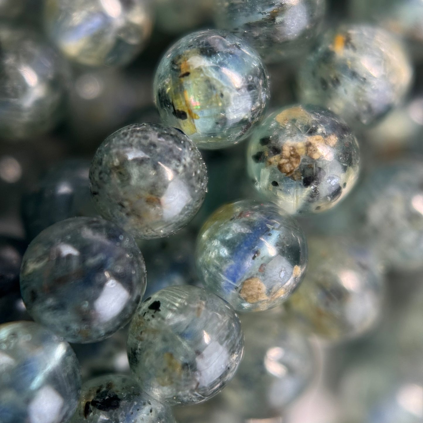 Kyanite Polished Round Gemstone Beads - (AAA Quality)