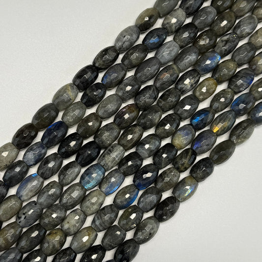 Labradorite Faceted Barrel-Shaped Gemstone Beads (A Quality)