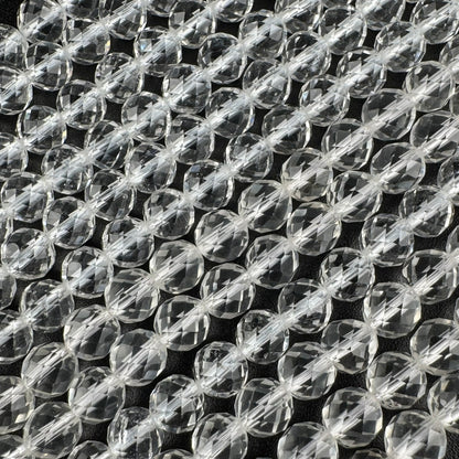 Clear Quartz Micro-Faceted Gemstone Beads - (AAA Quality)