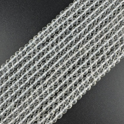 Clear Quartz Micro-Faceted Gemstone Beads - (AAA Quality)