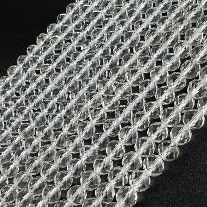 Clear Quartz Micro-Faceted Gemstone Beads - (AAA Quality)