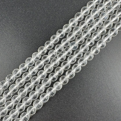 Clear Quartz Micro-Faceted Gemstone Beads - (AAA Quality)