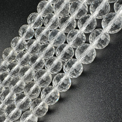 Clear Quartz Micro-Faceted Gemstone Beads - (AAA Quality)