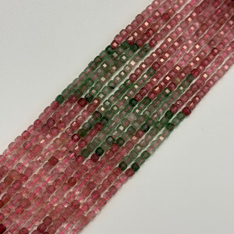 Faceted Square Semi Precious Stone Beads