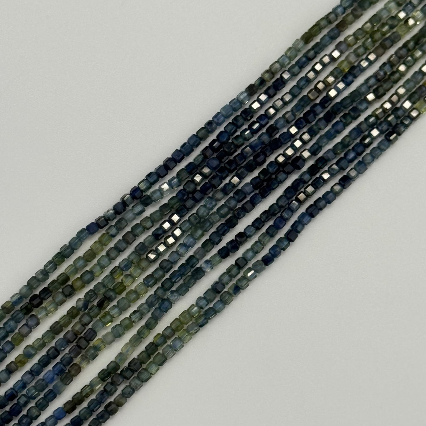 Sapphire Faceted Square Beads