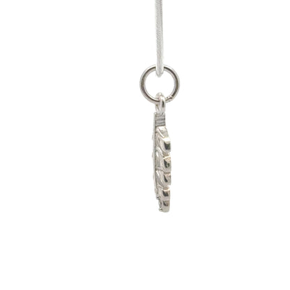 925 Sterling Silver Leaf Charm CZ