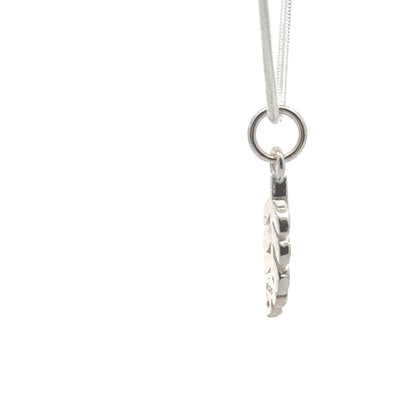 925 Sterling Silver Leaf Charm CZ