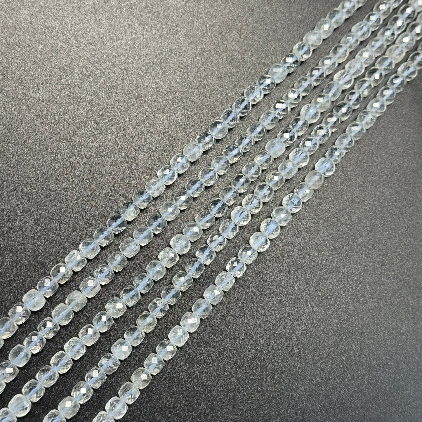 Topaz Faceted Square Beads