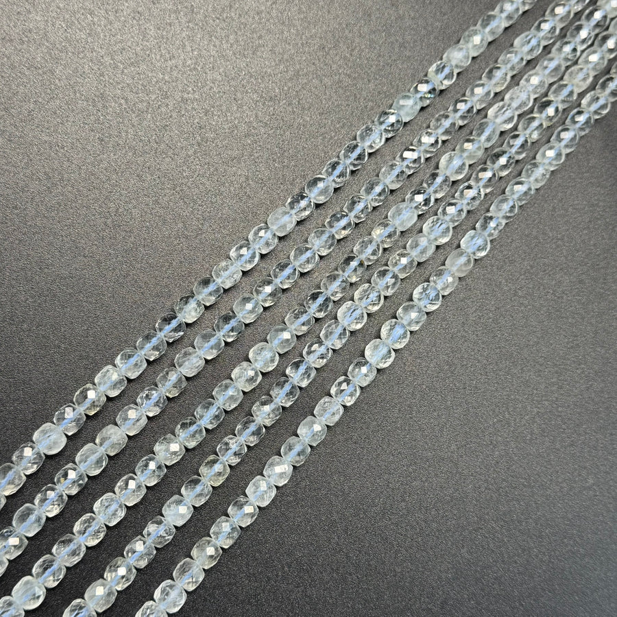 Topaz Faceted Square Beads