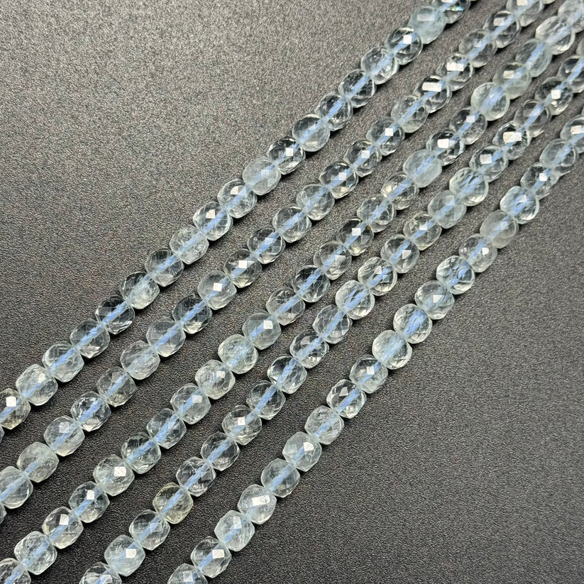 Faceted Square Semi Precious Stone Beads