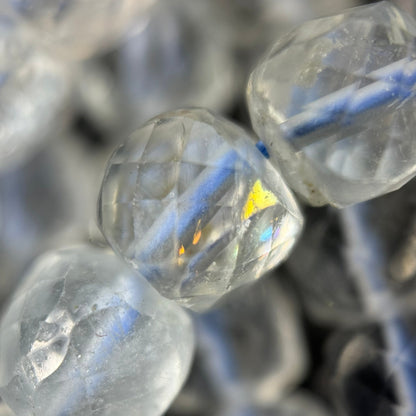 Topaz Faceted Square Beads